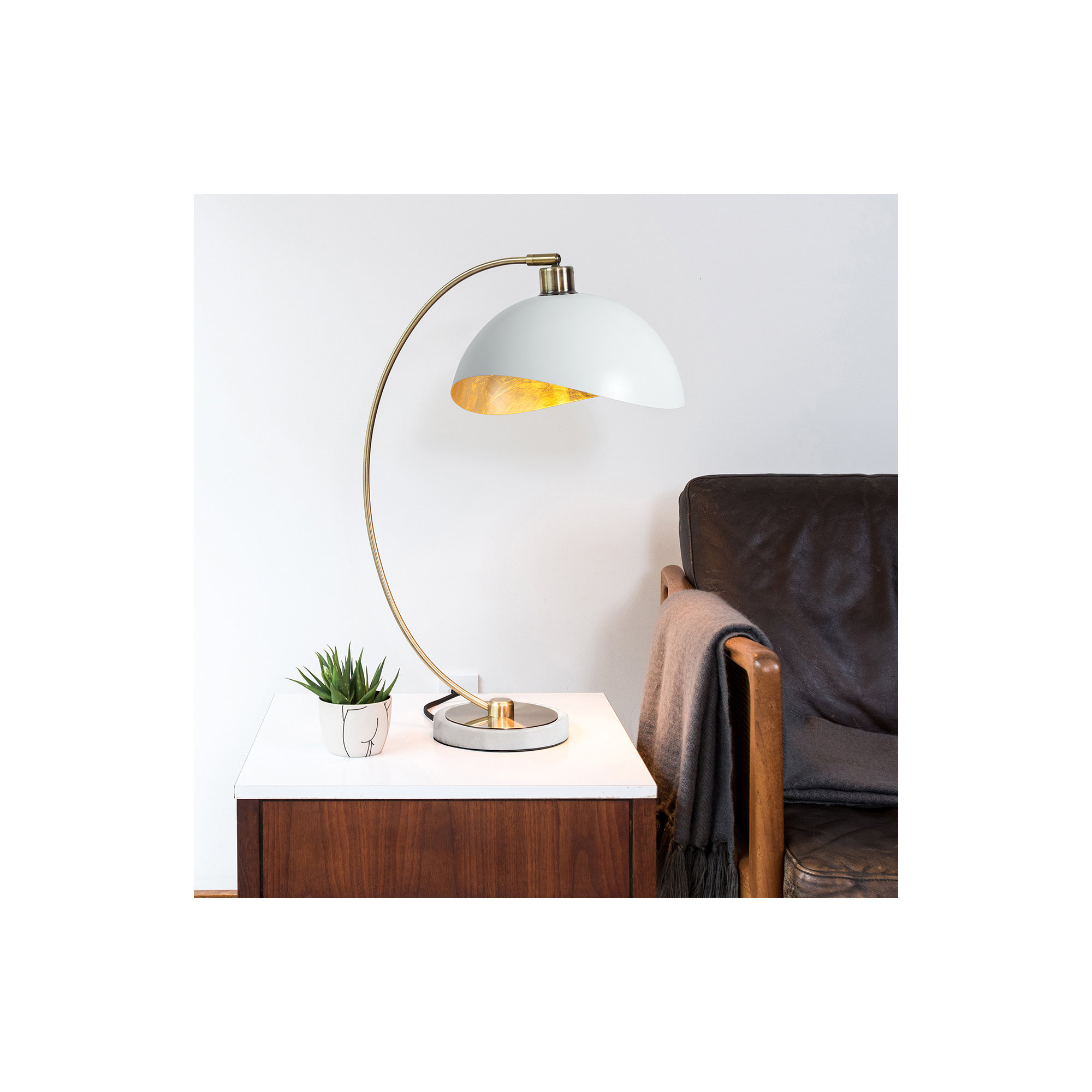 Luna Bella Bella 24" Dimmable Table Lamp, White, White