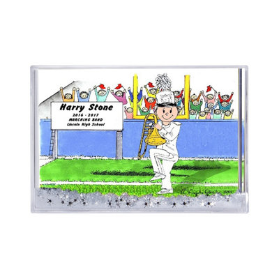 Personalized Trombone - Male MINI Snow Globe Frame Gift