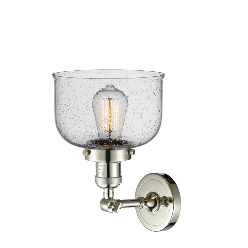 Glass Semi Flush Mount, Polished Nickel