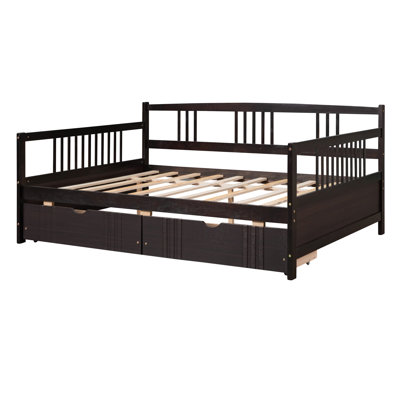 Full Size Daybed Wood Bed With Two Drawers