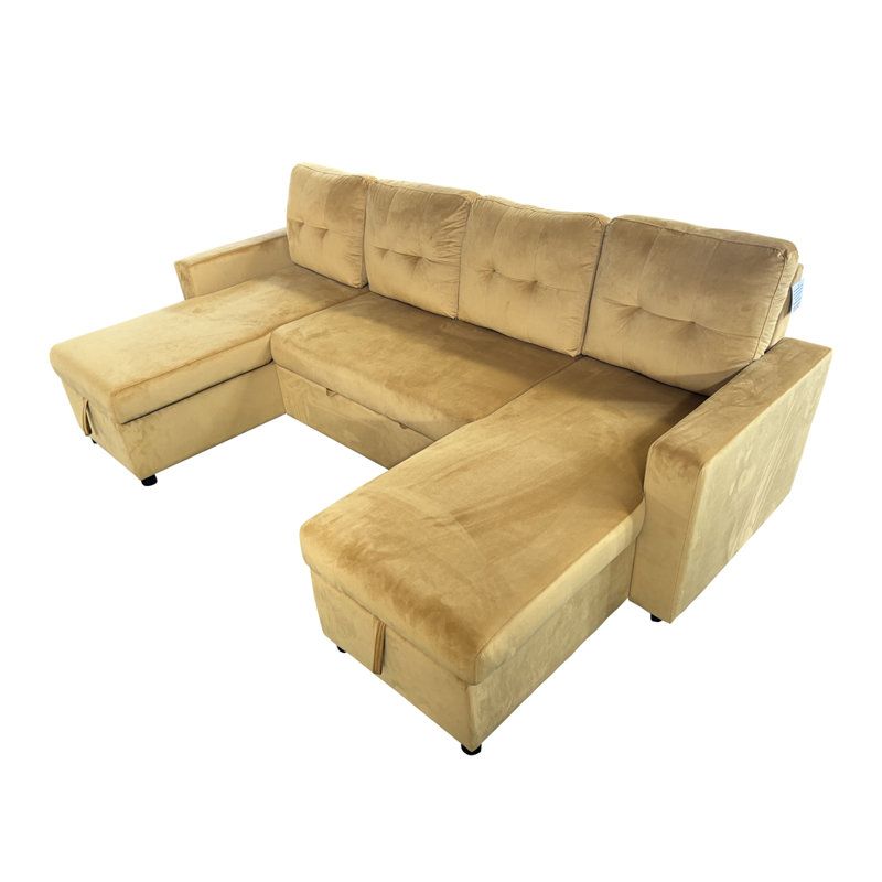 Alexisia 6 Seater Sofa Bed, Mustard