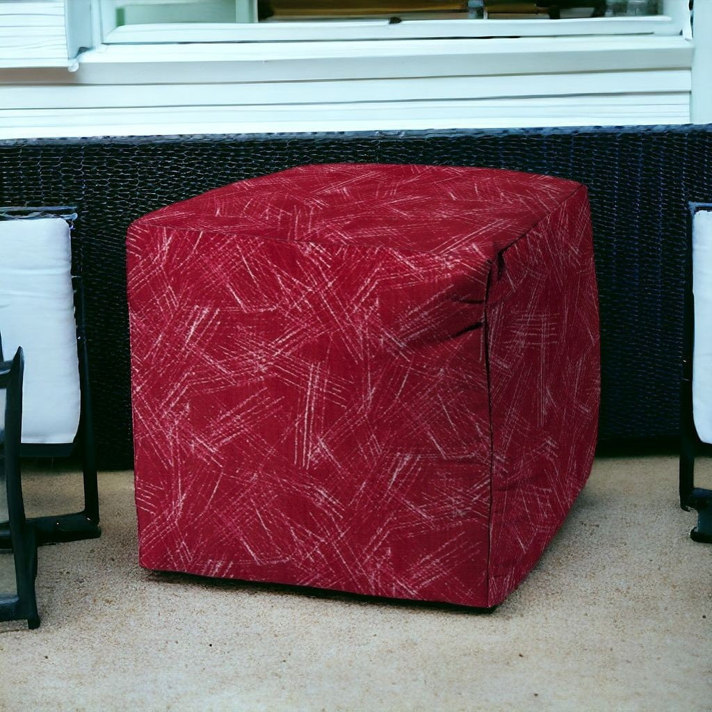 Ivy Bronx 17" Pink 100% Polyester Cube Striped Indoor Outdoor Pouf ...