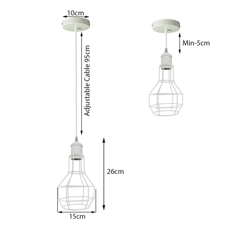 Lopez 1 - Light White Geometric Pendant