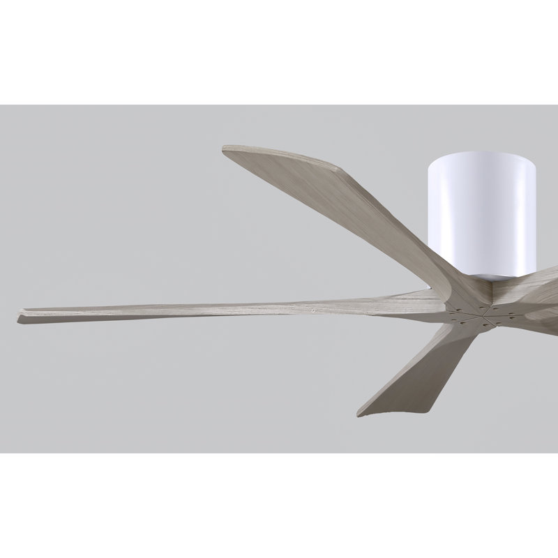 60" Irene 5-Blade Hugger Ceiling Fan with Wall Remote, 60", Polished Chrome, Gray Ash