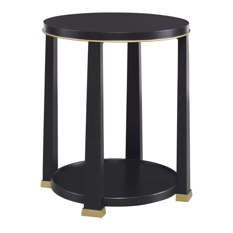 Glam Solid Wood End Table, Ebony