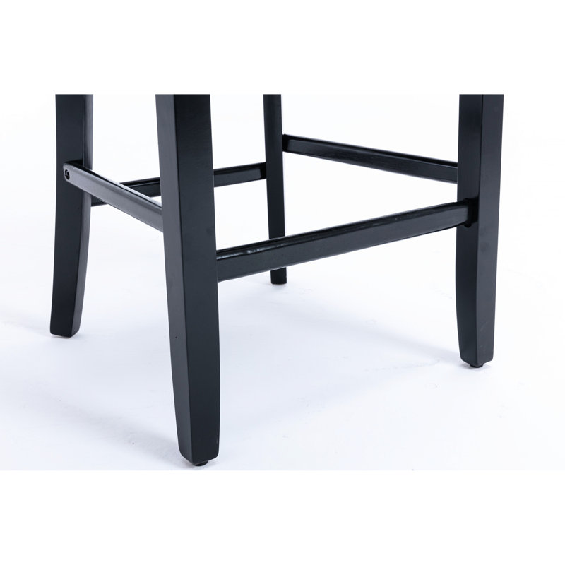 Élégante chaise de bar en velours avec boutons, mousse à haute densité, 2 pièces orange, décoration, structure en bois massif