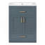 Meuble-lavabo 24 po avec lavabo intégré en céramique, meuble-lavabo à 2 portes, 1 tiroir basculant et meuble-lavabo simple pour salle de bain de petite et moyenne taille, bleu-1523542222