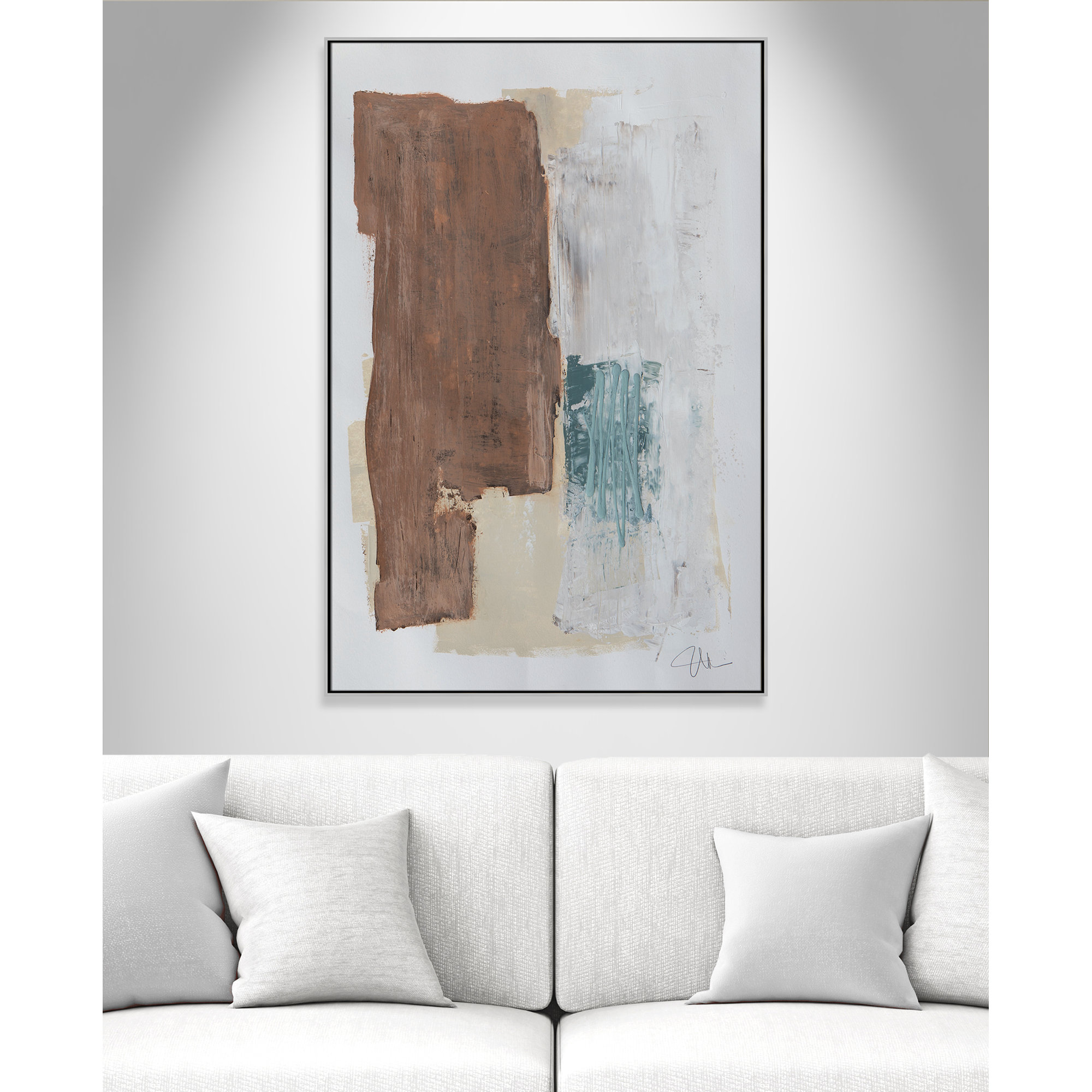Together We Work I by Filippo Ioco, 61.5'' H x 41.5'' W x 2'' D, Silver Framed