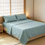 Ensemble de literie rayé en satin 500 fils/cm² (taille Queen), 4 pièces, draps de lit doux et respirants 100 % coton avec poches profondes de 45 cm, draps de matelas de luxe pour hôtels et complexes hôteliers.