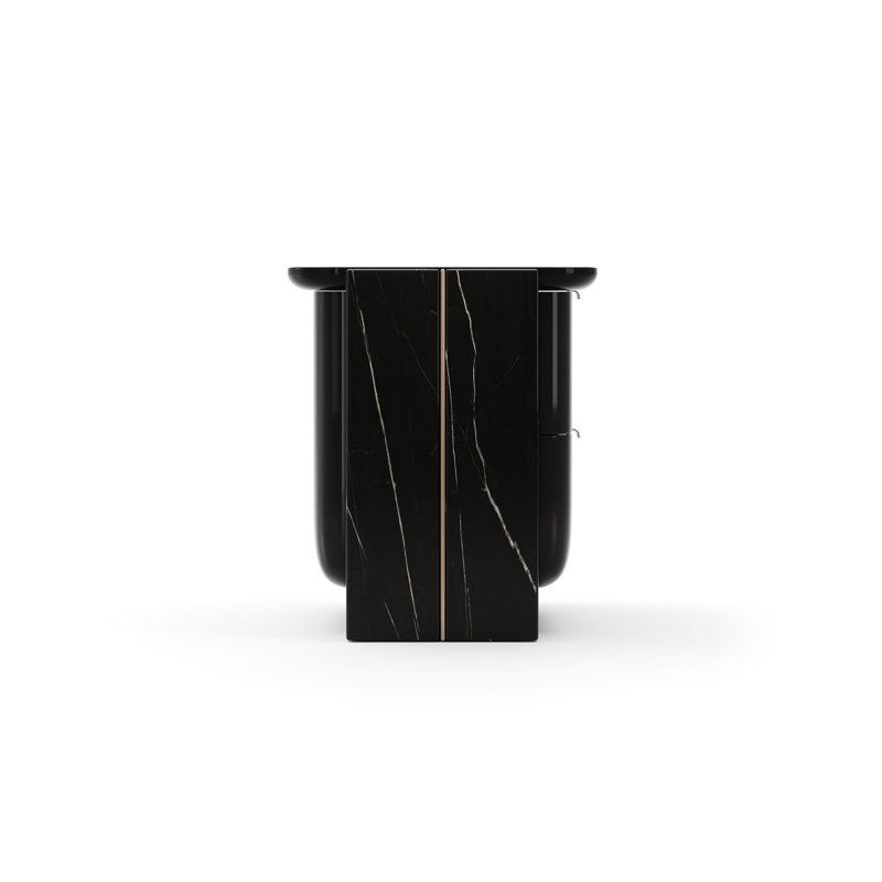 Overlap Small Nightstand Dark, Black