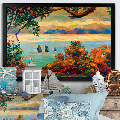 " Sunset Over Lake At Sunset "