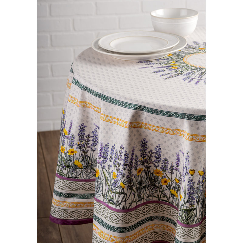 Paisley 100% Cotton Round Christmas Tablecloth, 69" L x 69" W
