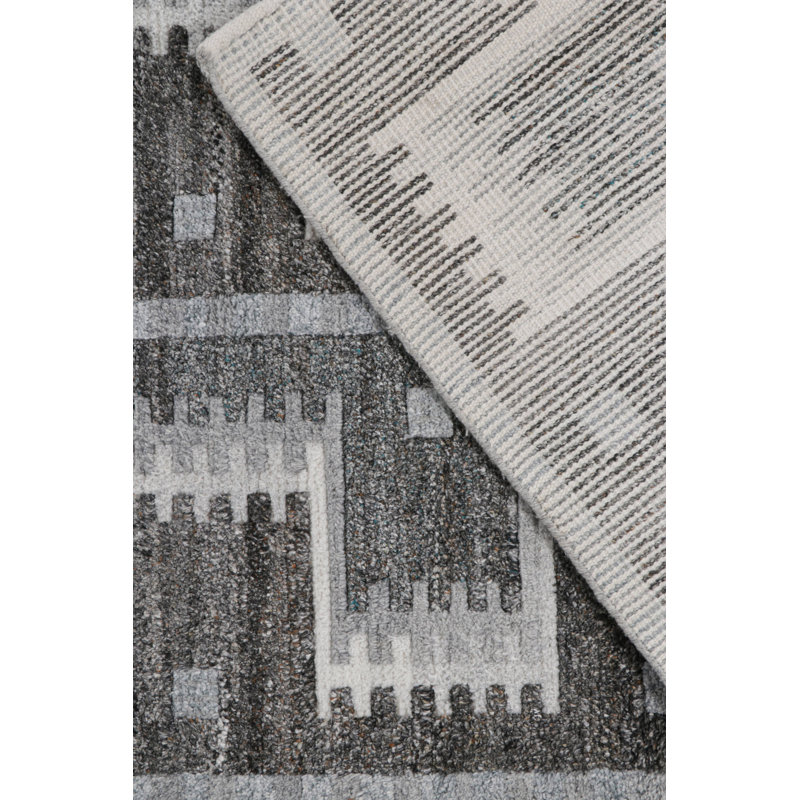 Hand Knotted Area Rug in Gray