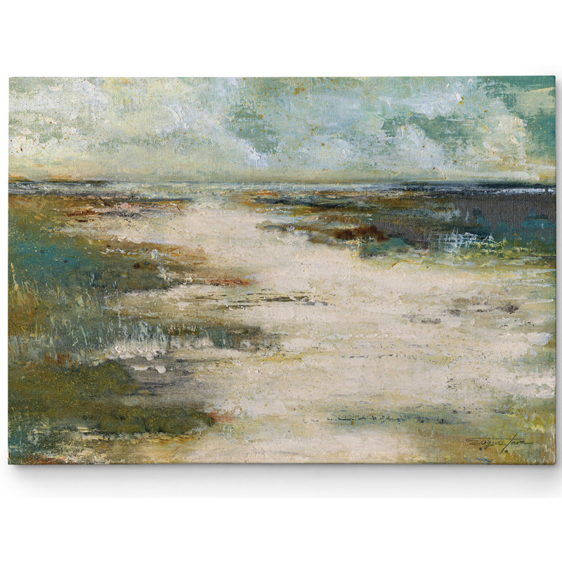 « misty coast » par julie brignola, reproduction d’art sur toile tendue premium, H 24 po x l 32 po x P 1,5 po