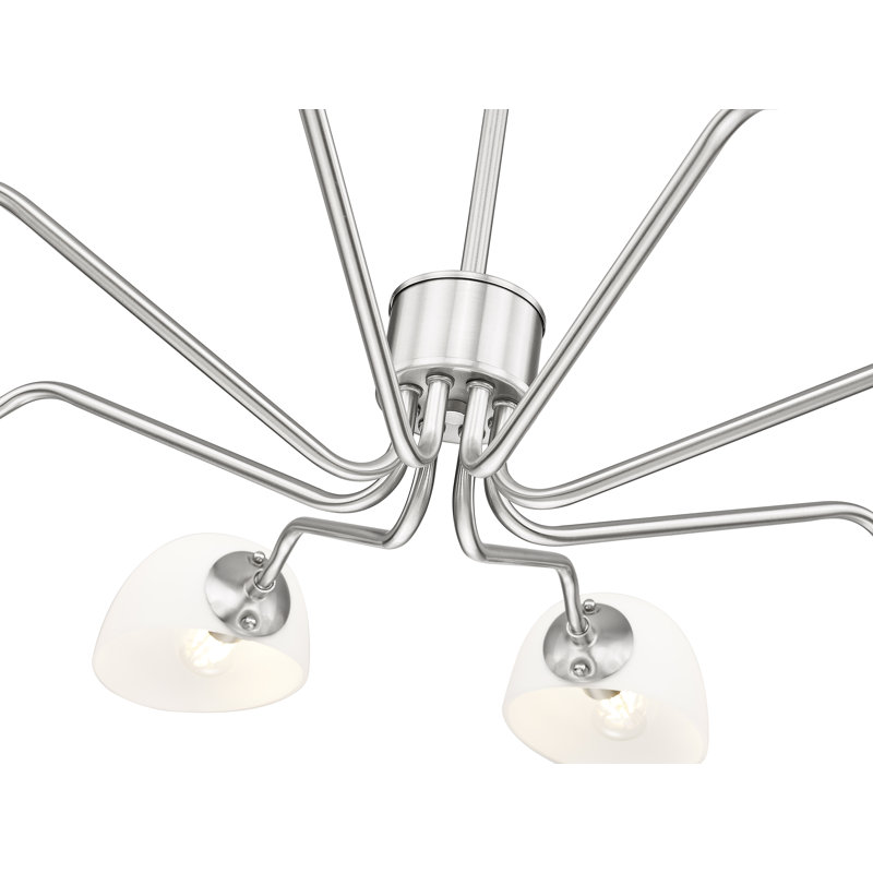 Lustre 8 lumières Justina, Nickel brossé