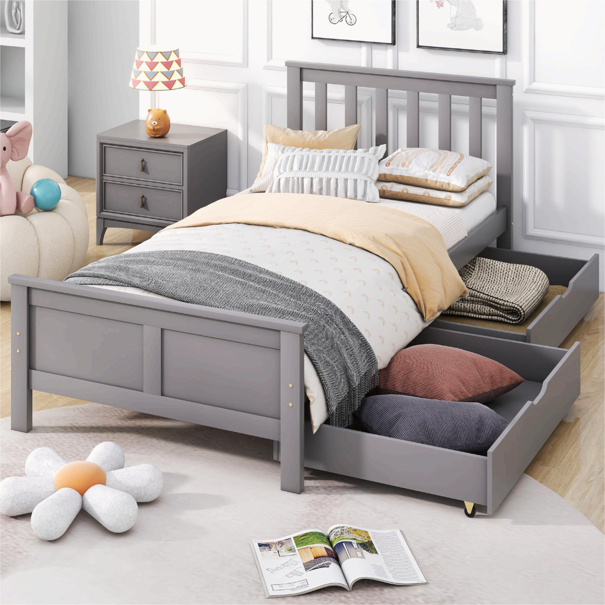 Boys single sale bed with storage