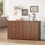 Buffet moderne, armoire de rangement 55 po avec tablettes réglables, armoire à café en bois-1743243530
