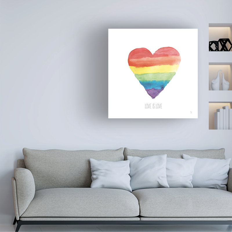 Art sur toile «bolologic Sarah Adams Rainbow Pride II Love», H 14 po x l 14 po