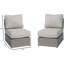 Chaises longues pour patio l 28 po x P 33 po x H 26 po en rotin gris tissé avec coussins de 5 po d'épaisseur