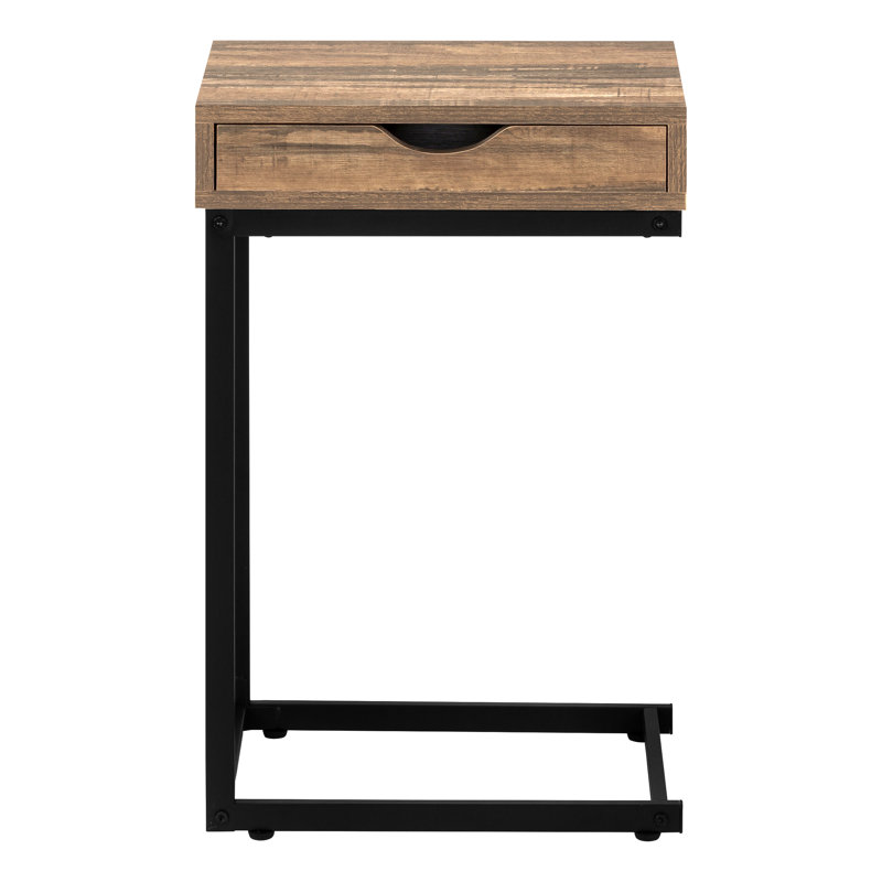 Table de bout Marybeth, Noir, Marron clair, H 24,5 po x l 15,75 po x P 10,25 po
