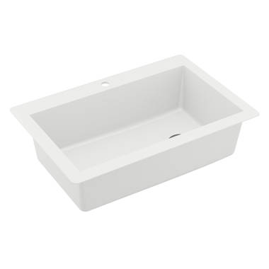 Karran Drop-In Quartz Composite 33 in. 1-Hole Single Bowl Kitchen