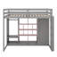 Lit mezzanine simple en bois avec garde-robe, tablettes et armoire, cadre de lit multi-rangement peu encombrant-1689618139-1689618138