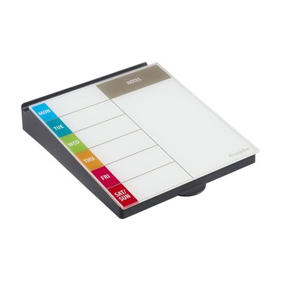 ECR4Kids MessageStor Dry-Erase Glass Board Memo Station, Desk Organizer, Assorted -  ELR-3060