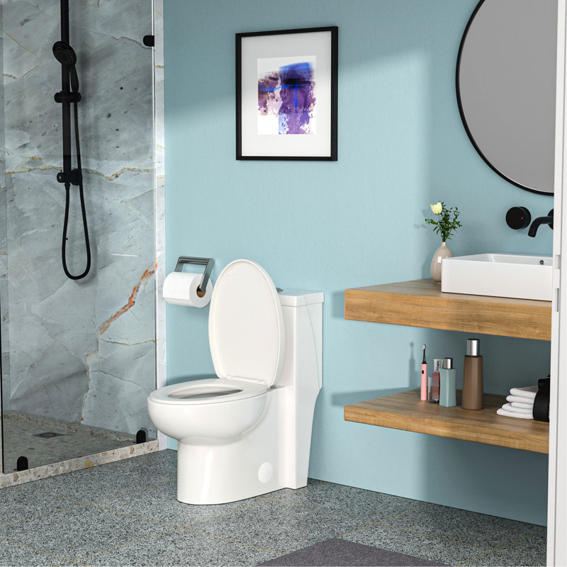 Ceramic Toilet With Dual Flush And Low Maintenance - Practical Bathroom Choice Soft Seat Quiet Peaceful Atmosphere