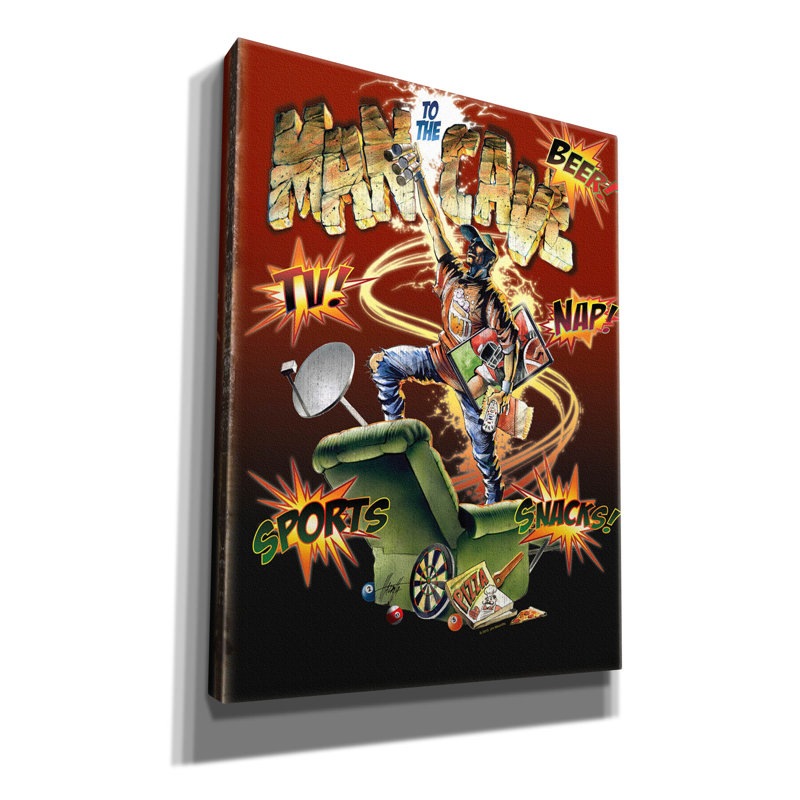 «Man Cave» sur toile par James Mazzotta, H 16 po x l 12 po x P 0,75 po