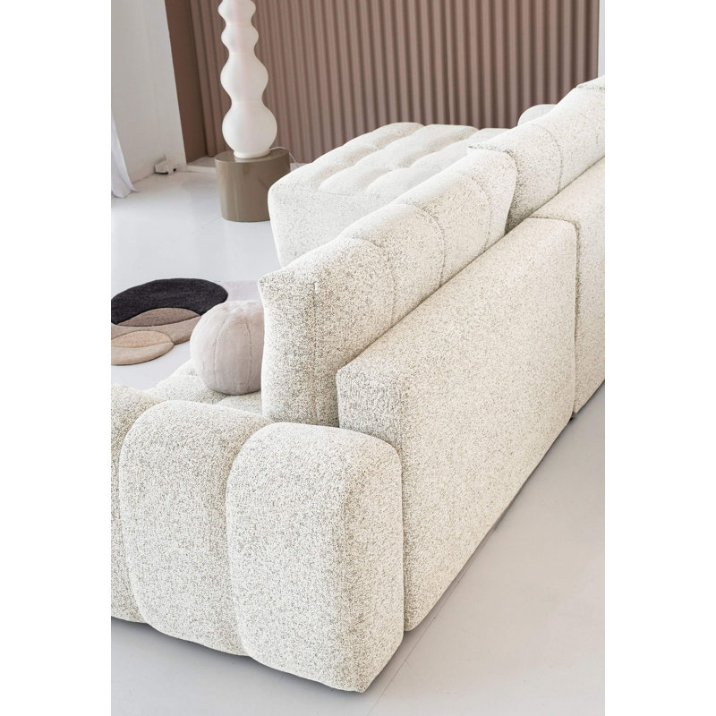8 Seater Sofa Bed, Beige, Left -sided
