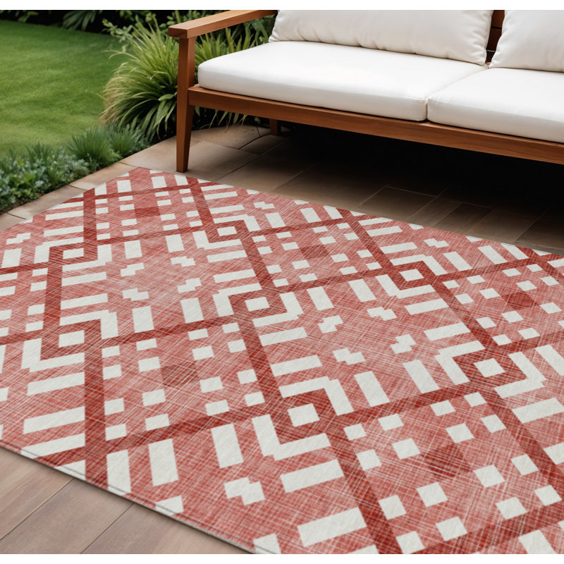 Tapis intérieur lavable à motif géométrique 9 pi x 12 pi ivoire