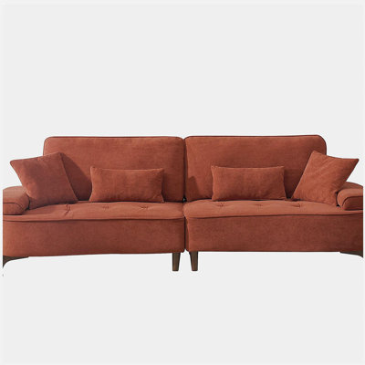 Canapé de 103 pouces à assise profonde et confortable avec coussin, convenant à la décoration de chambre à coucher, de salon, d'appartement, de bureau, de dortoir