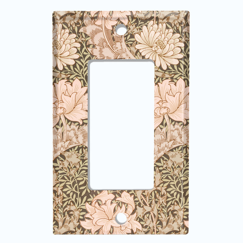 Copper Rust Patina Teal Print 1 - Gang Rocker Standard Wall Plate, Pink