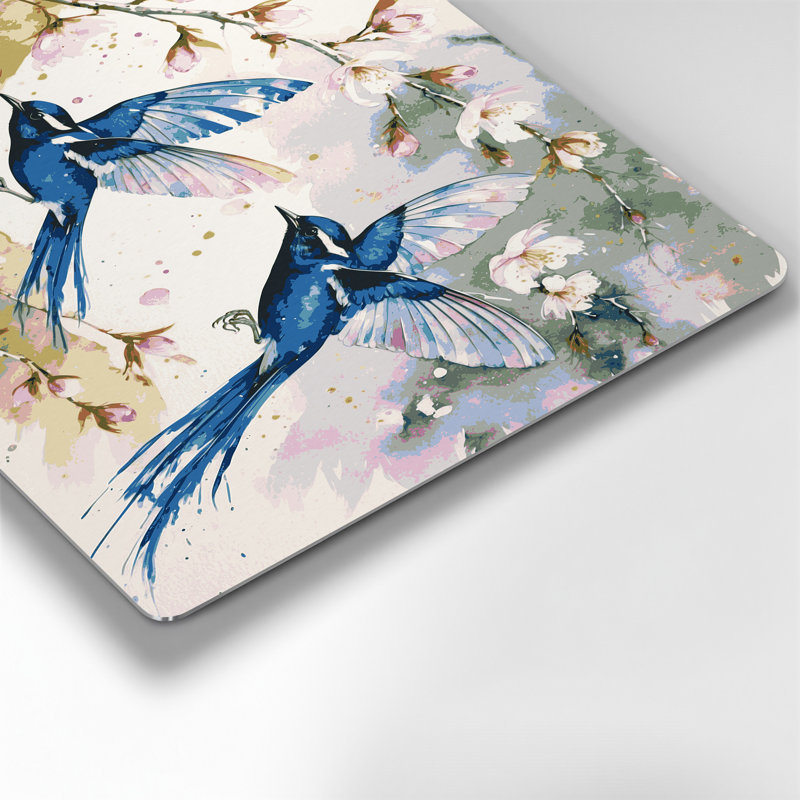 Oiseaux, superbe art mural en métal beige fée