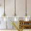 Luminaire suspendu 1 lumière en verre transparent à ondulation à intensité variable-131076769