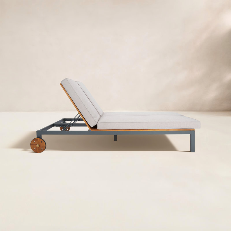 Chaise de patio avec coussins Eastford, blanc