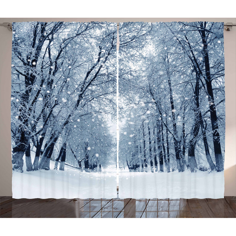 Forest Semi-Sheer Rod Pocket Curtain Panels, 54" W x 90" L