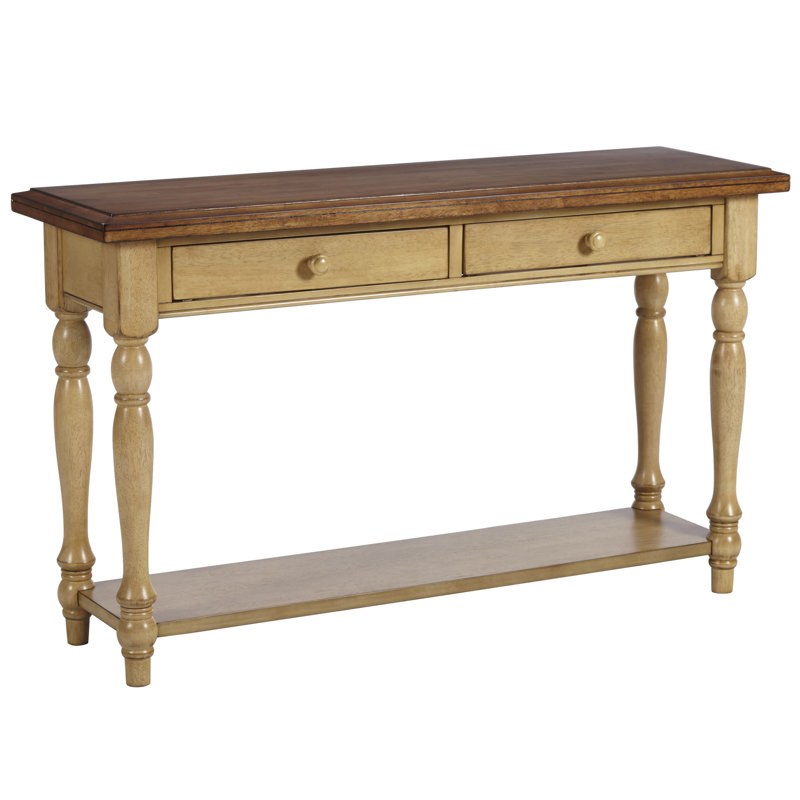 Courtdale 50'' Solid Wood Console Table, Almond & Wheat