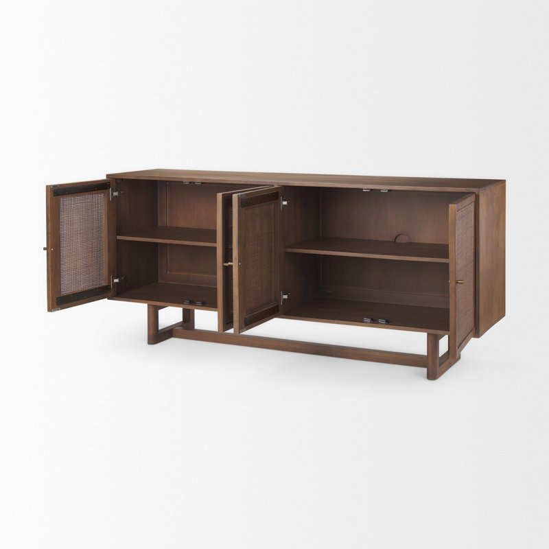Buffet en bois massif Cinne, Brun moyen