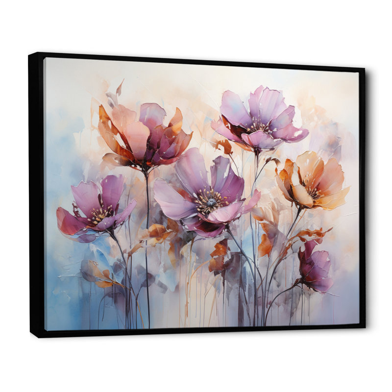 Serenade mauve mauve - impression, H 30 po x l 40 po x P 1,5 po, Cadre flottant noir