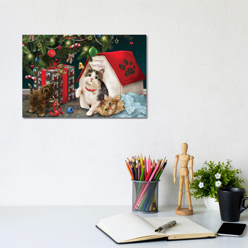 Under The Christmas Tree by Giordano Studios - Wrapped Canvas Print, 20.32 cm H x 30.48 cm W