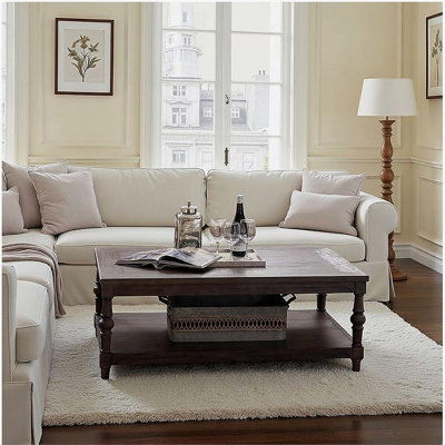 Table basse Middleton de 48 po, aucun assemblage requis, finition noisette rétro