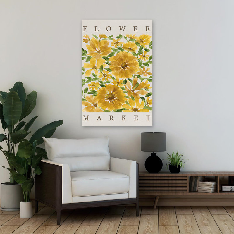 Affiche contemporaine et décontractée en fleurs de tournesol, H 36 po x l 24 po