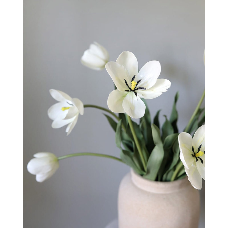Yellow Orange Tulip 22.5", White