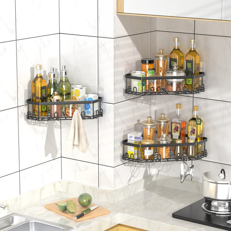 Merrionette Stainless Steel Shower Caddy, Black