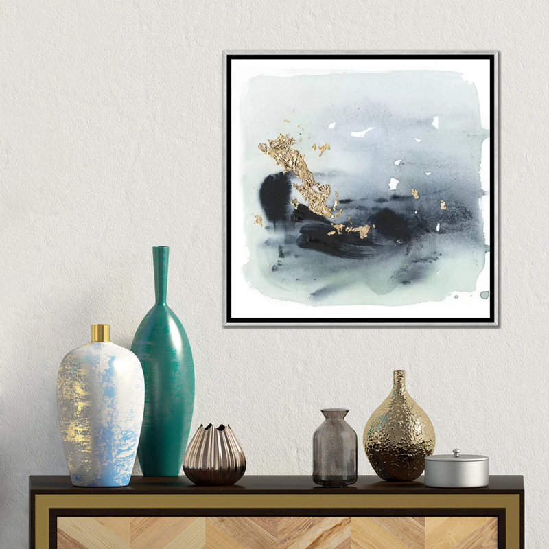 Cerulean & Gold II - reproduction d'art murale - toile encadrée, Argent argent, Toile à cadre flottant sans passe-partout