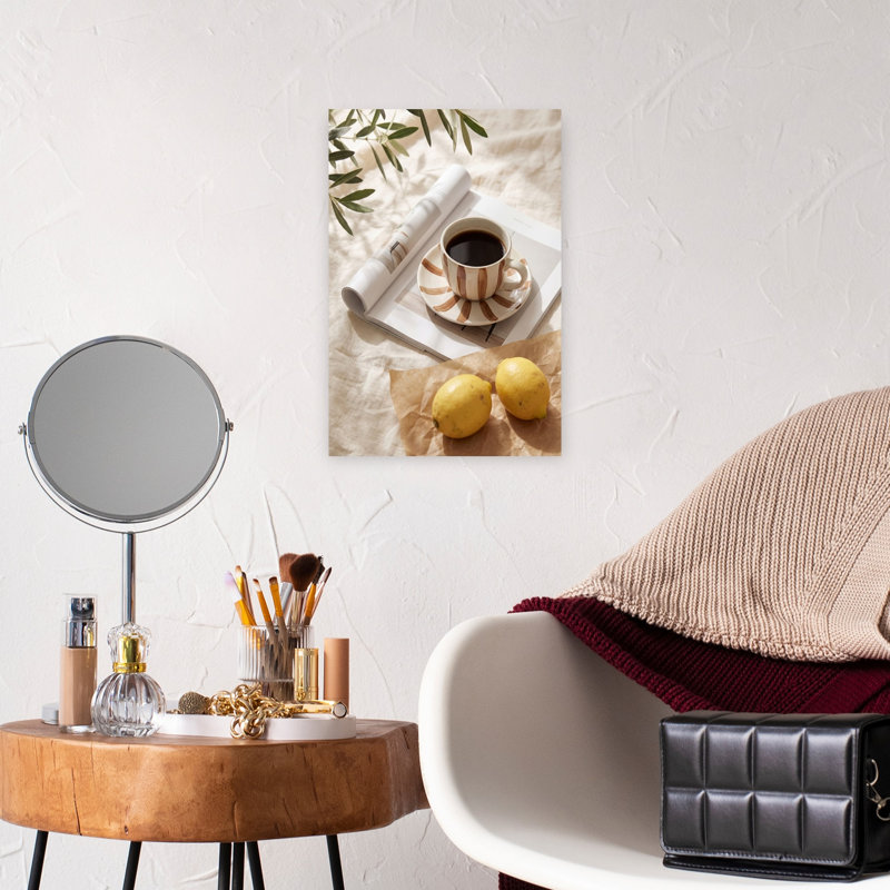 Morning Coffee and Lemons 1 Piece Wrapped Canvas Wall Art, 45.72 cm H x 30.48 cm W