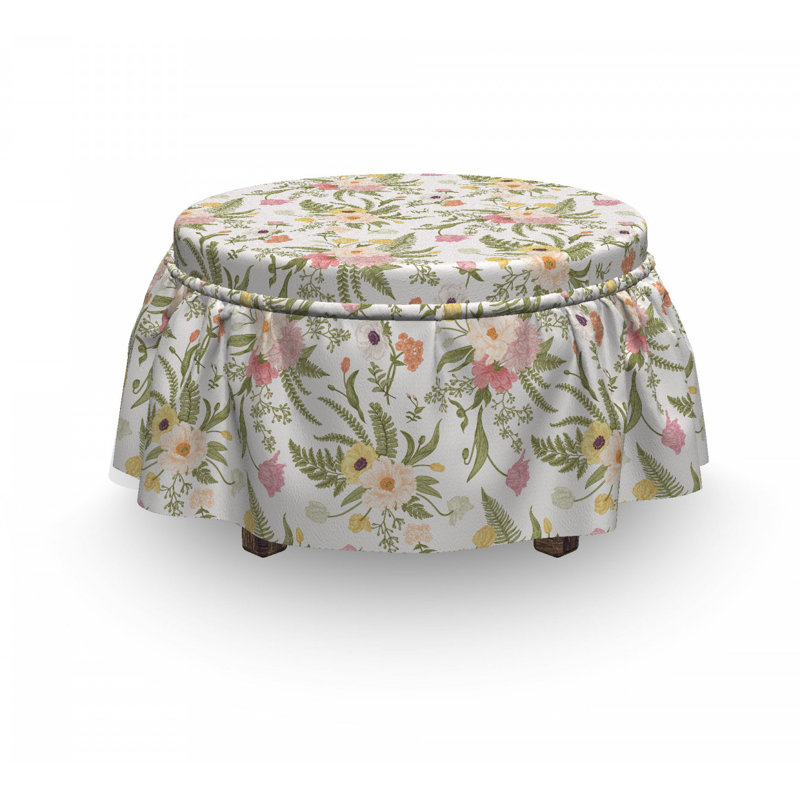 Housse pour repose-pieds flore