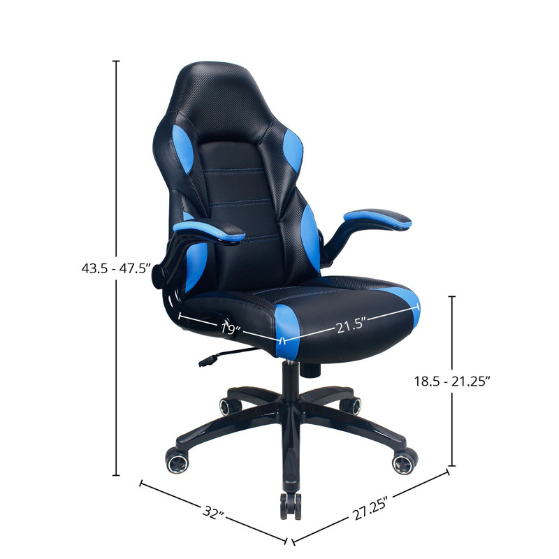 Fauteuil de jeu ergonomique en simili cuir Playr de Raynor Gaming, Bleu