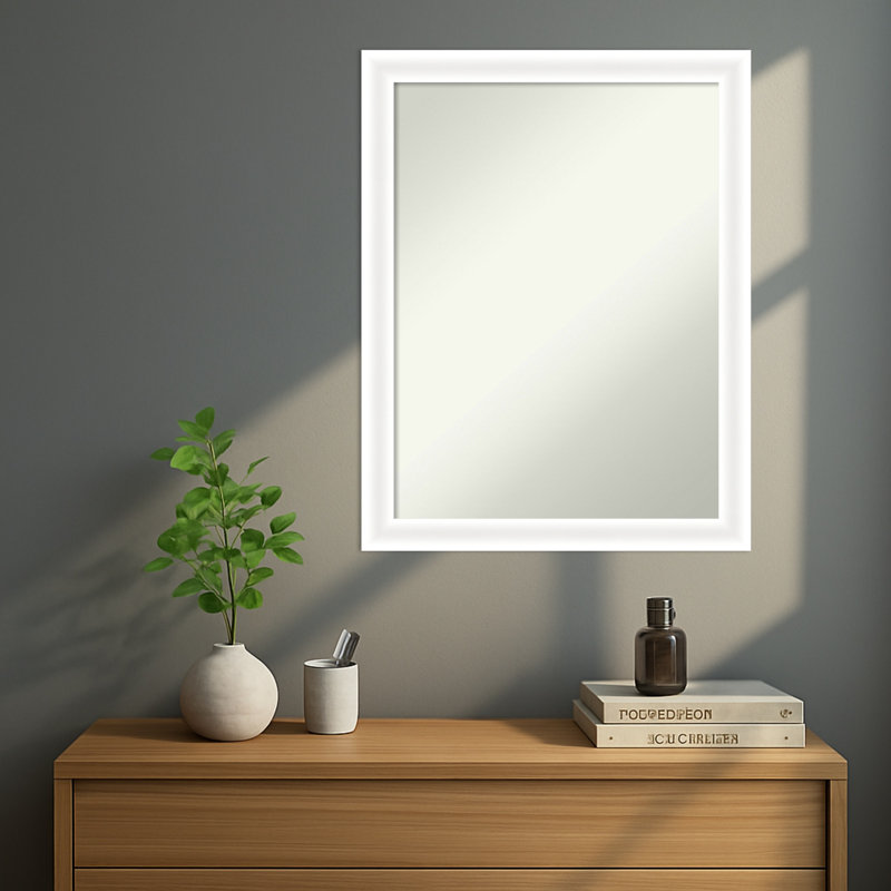 Miroir mural Oliver White, 27 po x 21 po, Blanc